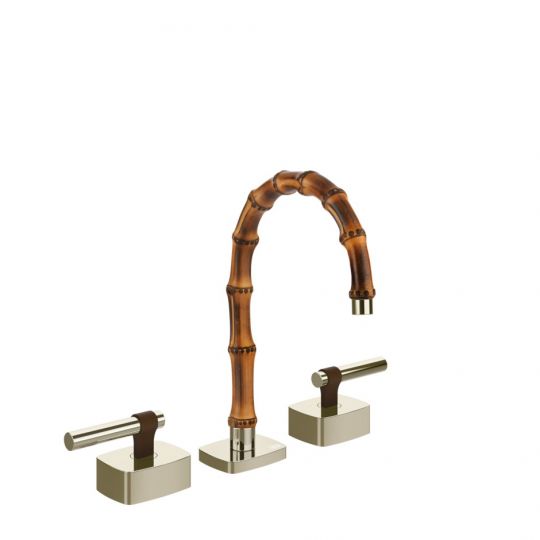 Смеситель для раковины Gessi Jacqueline 77011 с низким изливом и металлическим Г-образным вентилем на 3 отверстия схема 7