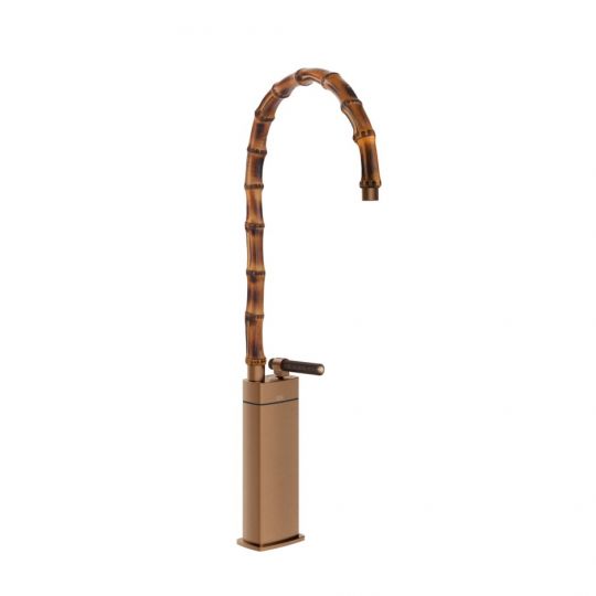 Смеситель для раковины Gessi Jacqueline 77209 высокий с высоким поворотным изливом и вентилем под дерево схема 5