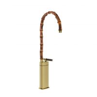 Смеситель для раковины Gessi Jacqueline 77209 высокий с высоким поворотным изливом и вентилем под дерево схема 9