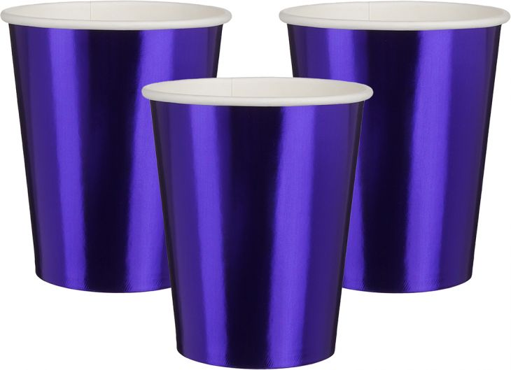 Стаканы (250 мл) Синий, Металлик, 6 шт