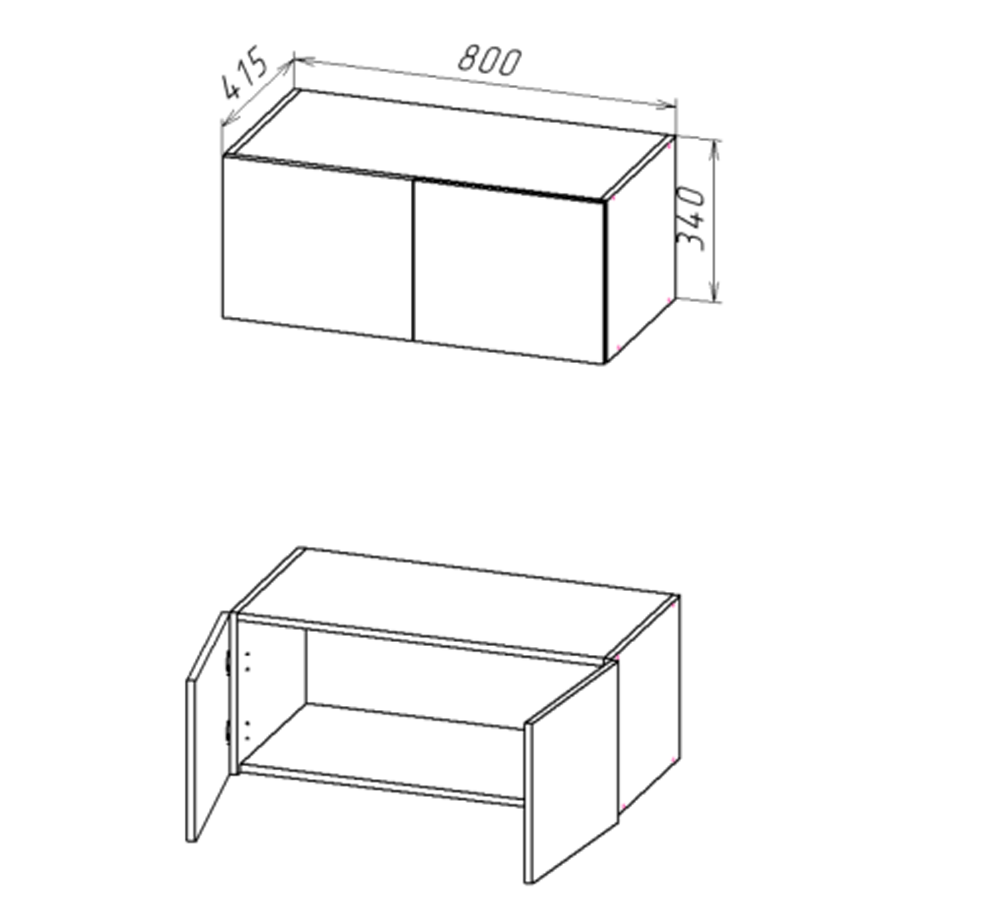 Бостон Лайт Антресольная секция