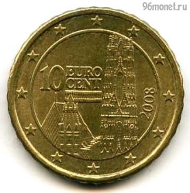 Австрия 10 евроцентов 2008
