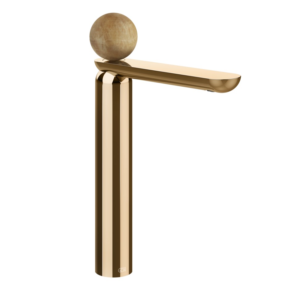 Смеситель для раковины Gessi Perle 74304 высокий без донного клапана с вентилем из камня Onyx Cola