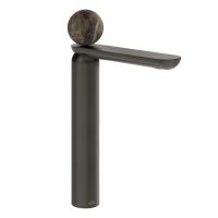 Смеситель для раковины Gessi Perle 74104 высокий без донного клапана с вентилем из мрамора Emperador Dark схема 1
