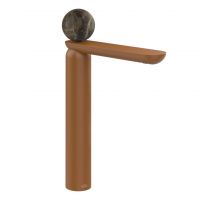 Смеситель для раковины Gessi Perle 74104 высокий без донного клапана с вентилем из мрамора Emperador Dark схема 11