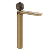 Смеситель для раковины Gessi Perle 74104 высокий без донного клапана с вентилем из мрамора Emperador Dark схема 15