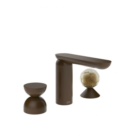 Смеситель для раковины Gessi Perle 74948 без донного клапана с металлическим вентилем-полусферой и вентилем-сферой из муранского стекла Battuto схема 8