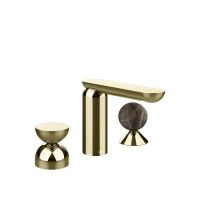 Смеситель для раковины Gessi Perle 74918 без донного клапана с металлическим вентилем-полусферой и вентилем-сферой из мрамора Emperador Dark схема 4
