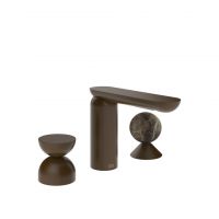 Смеситель для раковины Gessi Perle 74918 без донного клапана с металлическим вентилем-полусферой и вентилем-сферой из мрамора Emperador Dark схема 8