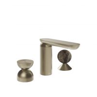 Смеситель для раковины Gessi Perle 74918 без донного клапана с металлическим вентилем-полусферой и вентилем-сферой из мрамора Emperador Dark схема 9