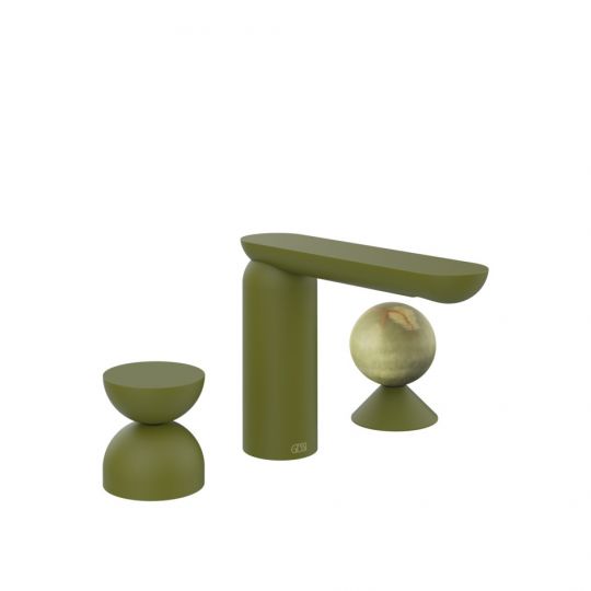 Смеситель для раковины Gessi Perle 74958 без донного клапана с металлическим вентилем-полусферой и вентилем-сферой из камня Onyx Green схема 13 Смеситель для раковины Gessi Perle 74958 без донного клапана с металлическим вентилем-полусферой и вентилем-сферой из камня Onyx Green схема 13