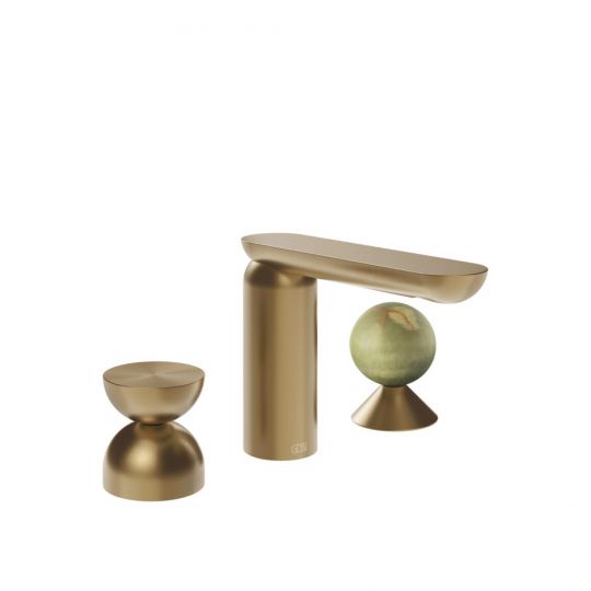 Смеситель для раковины Gessi Perle 74958 без донного клапана с металлическим вентилем-полусферой и вентилем-сферой из камня Onyx Green схема 15 Смеситель для раковины Gessi Perle 74958 без донного клапана с металлическим вентилем-полусферой и вентилем-сферой из камня Onyx Green схема 15