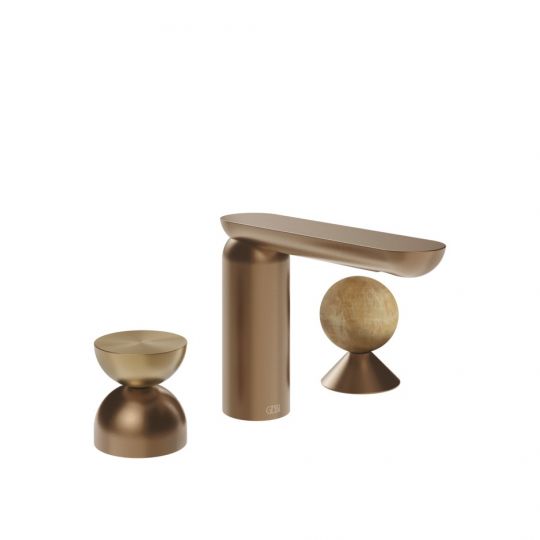 Смеситель для раковины Gessi Perle 74938 без донного клапана с металлическим вентилем-полусферой и вентилем-сферой из камня Onyx Cola схема 7