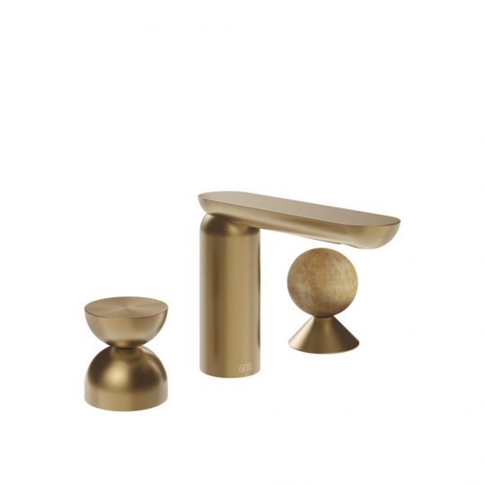 Смеситель для раковины Gessi Perle 74938 без донного клапана с металлическим вентилем-полусферой и вентилем-сферой из камня Onyx Cola схема 15