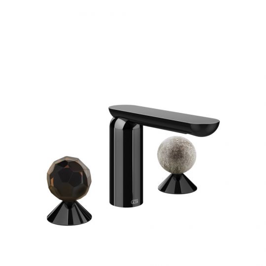 Смеситель для раковины Gessi Perle 74265 без донного клапана с вентилями-сферами из муранского стекла Sfaccettato и Pulegoso схема 3