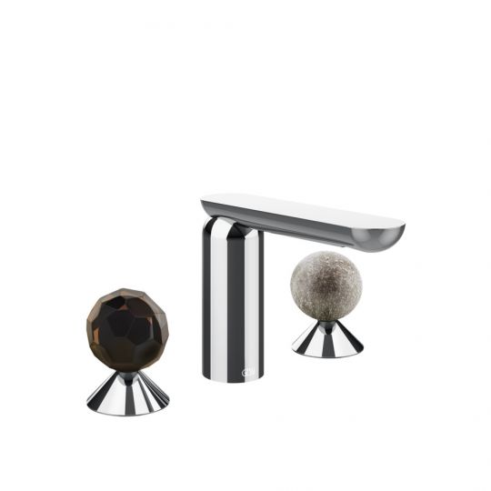 Смеситель для раковины Gessi Perle 74265 без донного клапана с вентилями-сферами из муранского стекла Sfaccettato и Pulegoso схема 6
