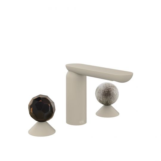 Смеситель для раковины Gessi Perle 74265 без донного клапана с вентилями-сферами из муранского стекла Sfaccettato и Pulegoso схема 12