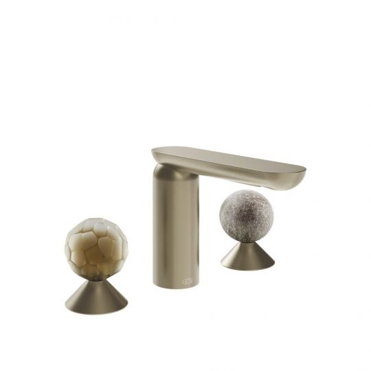 Смеситель для раковины Gessi Perle 74465 без донного клапана с вентилями-сферами из муранского стекла Battuto и Pulegoso схема 9