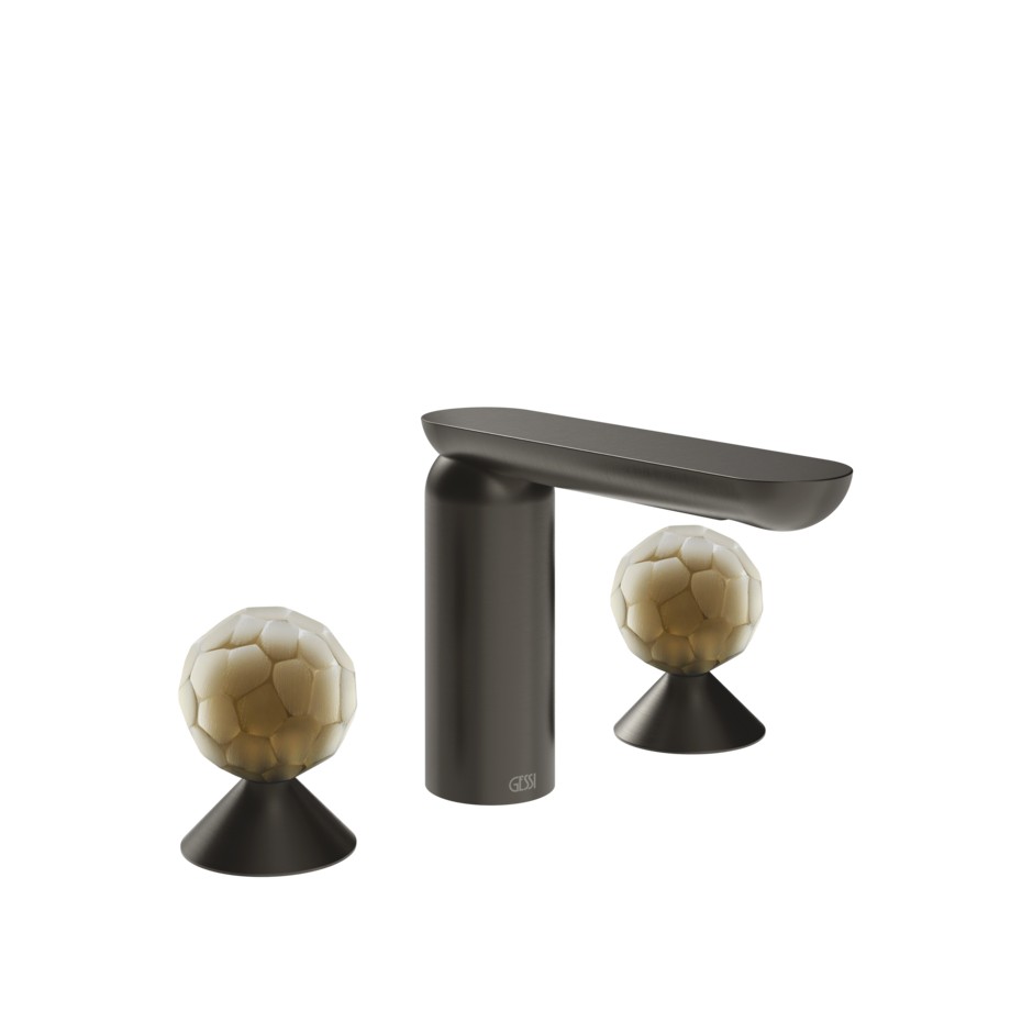 Смеситель для раковины Gessi Perle 74445 без донного клапана с вентилями-сферами из муранского стекла Battuto