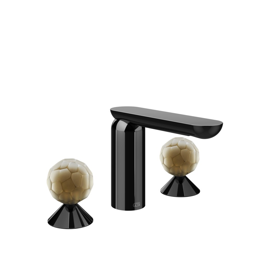 Смеситель для раковины Gessi Perle 74445 без донного клапана с вентилями-сферами из муранского стекла Battuto ФОТО