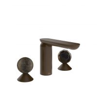 Смеситель для раковины Gessi Perle 74125 без донного клапана с вентилями-сферами из мрамора Emperador Dark и муранского стекла Sfaccettato схема 8