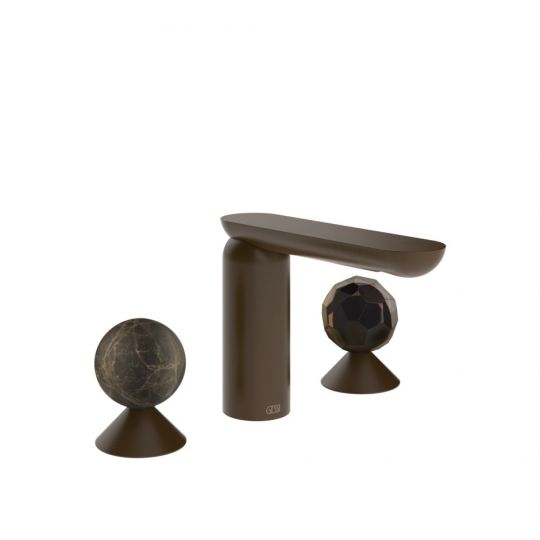 Смеситель для раковины Gessi Perle 74125 без донного клапана с вентилями-сферами из мрамора Emperador Dark и муранского стекла Sfaccettato схема 8