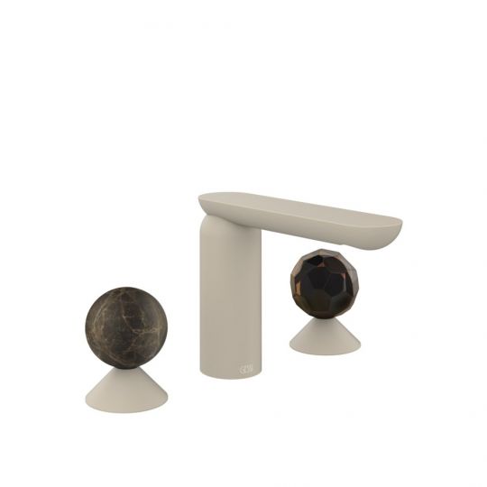 Смеситель для раковины Gessi Perle 74125 без донного клапана с вентилями-сферами из мрамора Emperador Dark и муранского стекла Sfaccettato схема 12