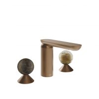 Смеситель для раковины Gessi Perle 74145 без донного клапана с вентилями-сферами из мрамора Emperador Dark и муранского стекла Battuto схема 7