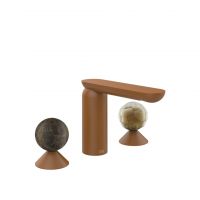 Смеситель для раковины Gessi Perle 74145 без донного клапана с вентилями-сферами из мрамора Emperador Dark и муранского стекла Battuto схема 11