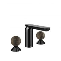 Смеситель для раковины Gessi Perle 74115 без донного клапана с вентилями-сферами из мрамора Emperador Dark схема 3