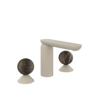 Смеситель для раковины Gessi Perle 74115 без донного клапана с вентилями-сферами из мрамора Emperador Dark схема 12