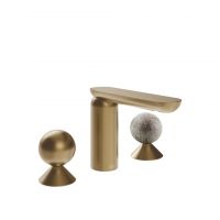 Смеситель для раковины Gessi Perle 74065 без донного клапана с вентилями-сферами из металла и муранского стекла Pulegoso схема 15