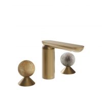 Смеситель для раковины Gessi Perle 74365 без донного клапана с вентилями-сферами из камня Onyx Cola и муранского стекла Pulegoso схема 15