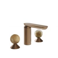 Смеситель для раковины Gessi Perle 74345 без донного клапана с вентилями-сферами из камня Onyx Cola и муранского стекла Battuto схема 7