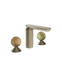 Смеситель для раковины Gessi Perle 74355 без донного клапана с вентилями-сферами из камня Onyx Cola и Onyx Green схема 9