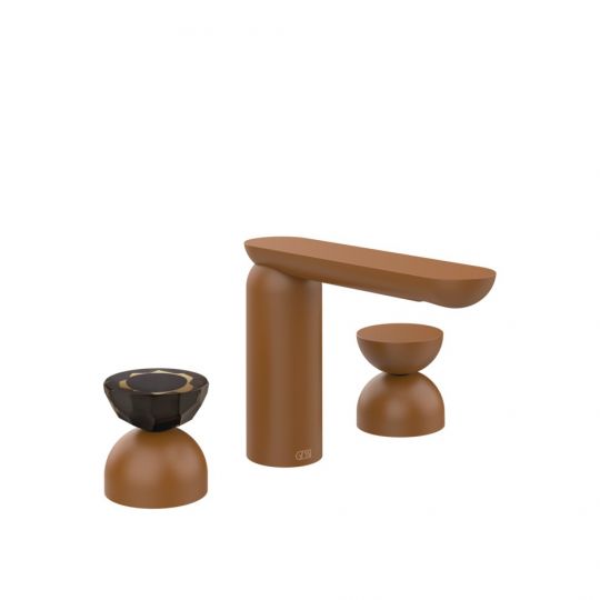 Смеситель для раковины Gessi Perle 74896 без донного клапана с вентилями-полусферами из металла и муранского стекла Battuto схема 11