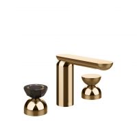 Смеситель для раковины Gessi Perle 74896 без донного клапана с вентилями-полусферами из металла и муранского стекла Battuto схема 16