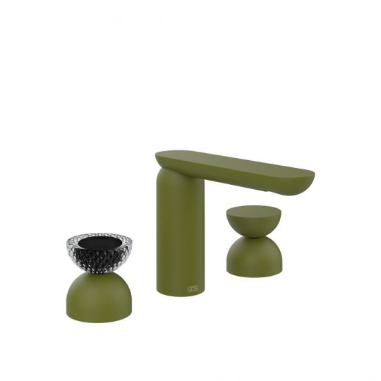 Смеситель для раковины Gessi Perle 74796 без донного клапана, с вентилями-полусферами из металла и муранского стекла Balloton схема 13