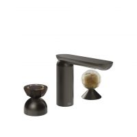 Смеситель для раковины Gessi Perle 74848 без донного клапана с вентилем-сферой и полусферой из муранского стекла Battuto схема 1 Смеситель для раковины Gessi Perle 74848 без донного клапана с вентилем-сферой и полусферой из муранского стекла Battuto схема 1