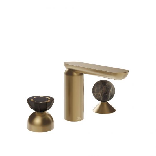 Смеситель для раковины Gessi Perle 74818 без донного клапана с вентилем-полусферой из муранского стекла Battuto и вентилем-сферой из мрамора Emperador Dark схема 15 Смеситель для раковины Gessi Perle 74818 без донного клапана с вентилем-полусферой из муранского стекла Battuto и вентилем-сферой из мрамора Emperador Dark схема 15