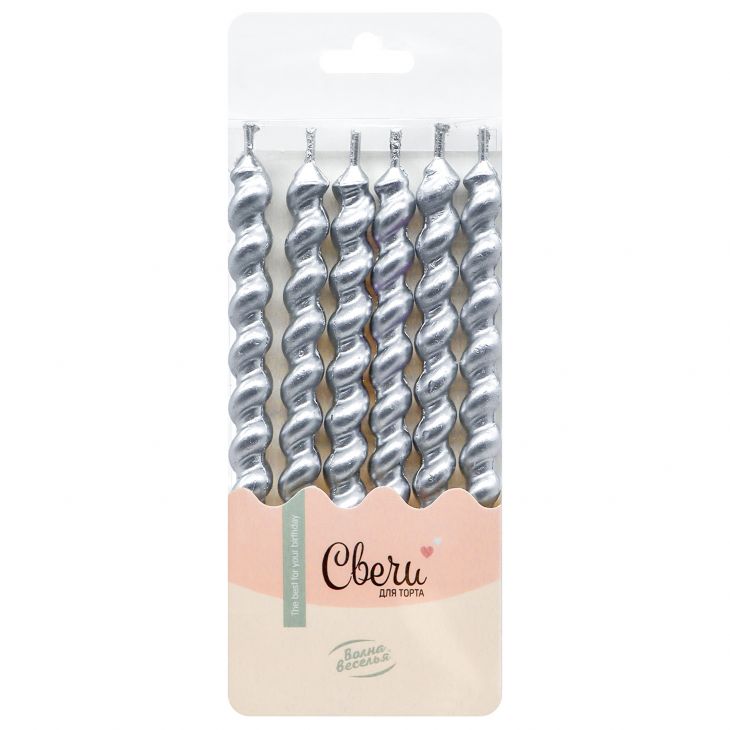 Свечи Роскошная серия, Серебро 6 шт.