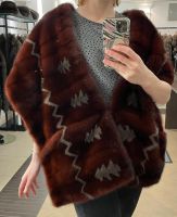 Уникальный шарф - палантин с инкрустацией из норки