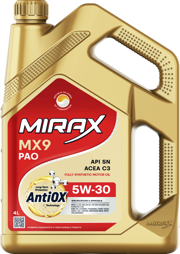 MIRAX MX9 API SN, ACEA C3 SAE 5W-30, 4л