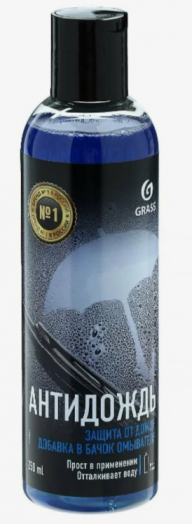 GRASS Средство для стекол и зеркал "Антидождь" в бачок омывателя, 0.25л