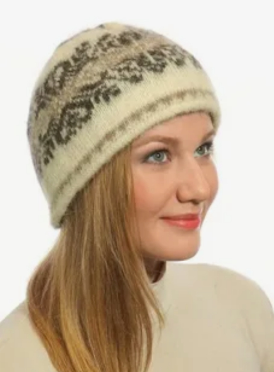 Шапка с орнаментом из Исландской шерсти 18201-28