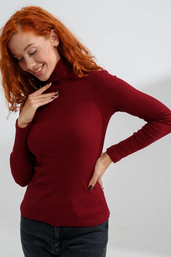 14439/6 Водолазка женская [бордовый]