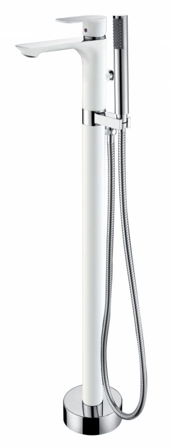 Смеситель ABBER Daheim AF8015W напольный, белый-хром