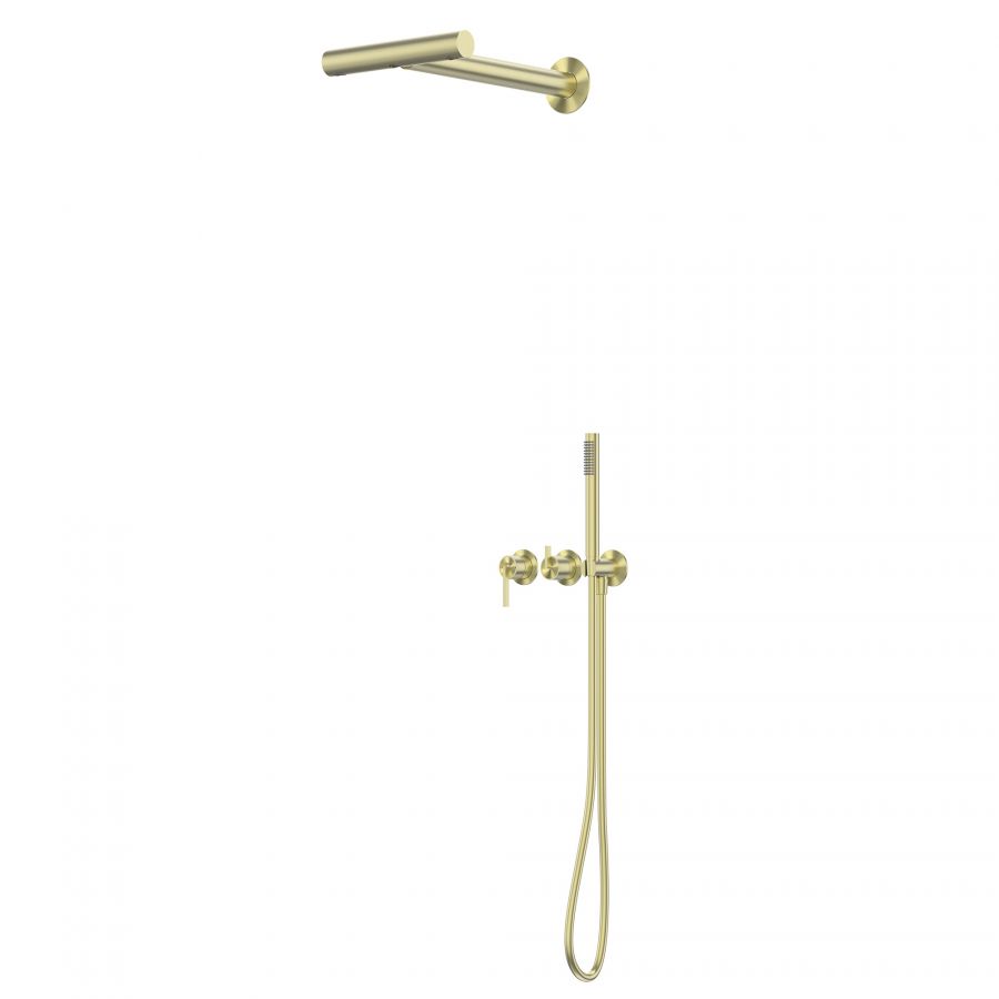 Душевая система ABBER Perfekte 316 AF8A18BG скрытого монтажа без излива, золото брашированное