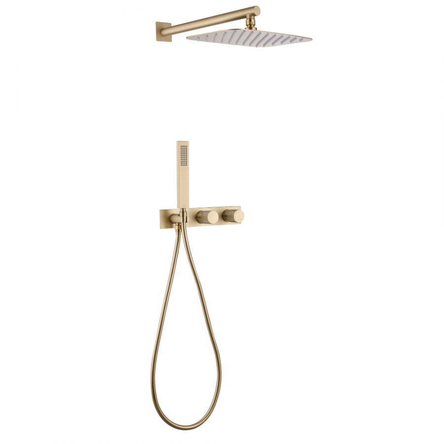 Душевая система ABBER Rund AF8718G скрытого монтажа без излива, золото матовое