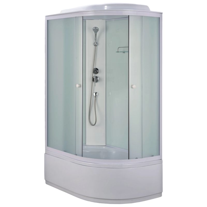 Душевая кабина Loranto 120х80 левосторонняя, высокий поддон, прозрачное стекло CS-886EDTM/W-120